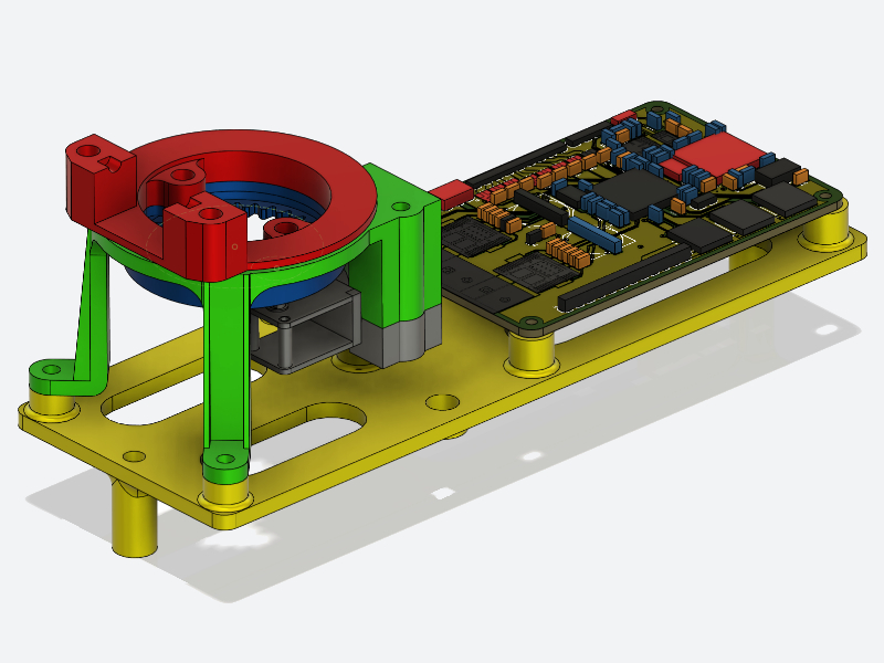 Electronic test rig with multiple parts and a circuit board