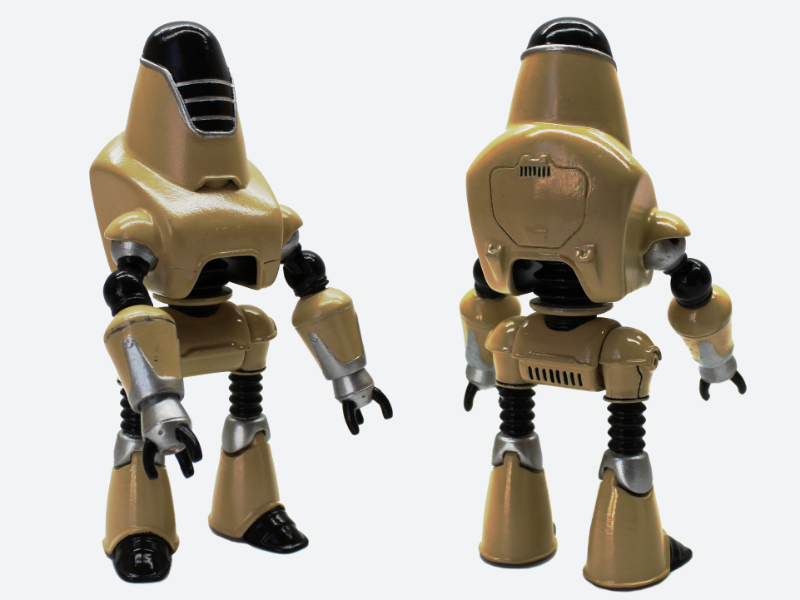 3D printed robot painted and finished in colours